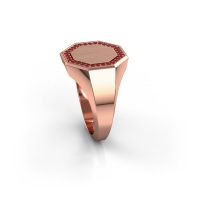 Image of Men's ring floris octa 3<br/>585 rose gold<br/>Ruby 1.2 mm