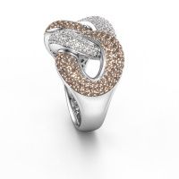 Afbeelding van Ring Kylie 3 15mm 585 witgoud bruine diamant 1.682 crt
