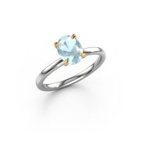 Image of Engagement Ring Crystal Ovl 1<br/>585 white gold<br/>Aquamarine 8x6 mm