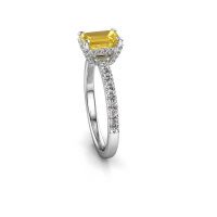 Image of Engagement ring saskia eme 1<br/>950 platinum<br/>Yellow sapphire 7x5 mm