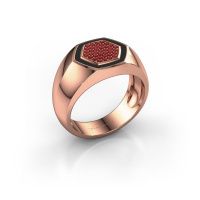 Image of Men's ring kris<br/>585 rose gold<br/>Ruby 1.1 mm