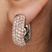 Image of Hoop earrings Danika 10.5 B 585 rose gold brown diamond 1.92 crt