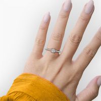 Image of Engagement Ring Crystal Rnd 2<br/>585 white gold<br/>Diamond 0.58 crt