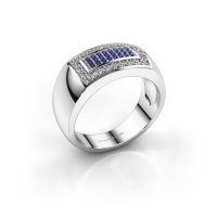 Image de Bague pour homme Lorenzo<br/>950 platine<br/>Saphir 1.1 mm
