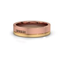 Image of Wedding ring WH0307L15AP<br/>585 rose gold ±5x1.7 mm<br/>Brown diamond
