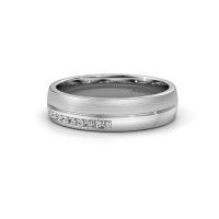 Image of Wedding ring WH0209L25APM<br/>585 white gold ±5x1.7 mm<br/>Zirconia