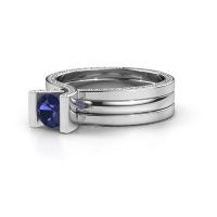 Image de Bague de fiançailles kenisha<br/>950 platine<br/>Saphir 5 mm