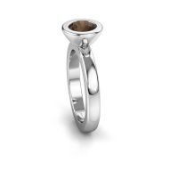 Image of Stacking ring Eloise Round 585 white gold smokey quartz 6 mm