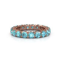 Image of Stackable ring Michelle full 3.4 585 rose gold blue topaz 3.4 mm