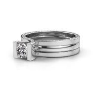 Image de Bague de fiançailles kenisha<br/>585 or blanc<br/>diamant 1.01 crt