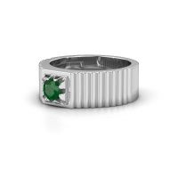 Image of Pinky ring elias<br/>585 white gold<br/>Emerald 5 mm