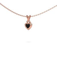 Afbeelding van Hanger Charlotte Heart 585 rosé goud zwarte diamant 0.30 crt
