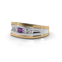 Image de Bague pour homme Huub<br/>585 or jaune<br/>Améthyste 3.7 mm