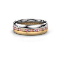 Image of Wedding ring WH0203L36AP<br/>585 white gold ±6x1.7 mm<br/>Pink sapphire