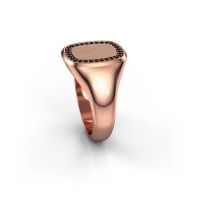 Image of Men's ring floris cushion 3<br/>585 rose gold<br/>black diamond 0.270 crt