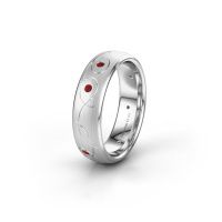 Image of Wedding ring WH2068L36BM<br/>585 white gold ±6x2 mm<br/>Ruby