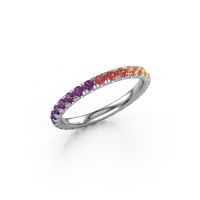 Image of Stackable Ring Jackie 2.0<br/>950 platinum<br/>Rainbow Sapphire 1 2 Mm