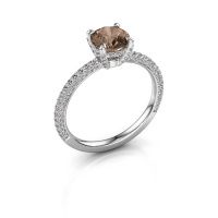Image of Engagement ring saskia rnd 2<br/>950 platinum<br/>brown diamond 1.612 crt