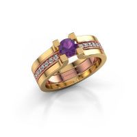Afbeelding van Verlovingsring Myrthe 585 rosé goud amethist 5 mm