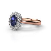 Image de Bague de fiançailles Margien 1<br/>585 or rose<br/>Saphir 7x5 mm