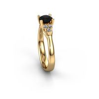 Afbeelding van Verlovingsring Monika RND<br/>585 goud<br/>Zwarte diamant 0.93 crt