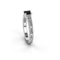Afbeelding van Verlovingsring Ardella<br/>585 witgoud<br/>Zwarte diamant 0.660 crt
