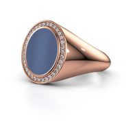 Afbeelding van Zegelring hilda 2<br/>585 rosé goud<br/>Blauw lagensteen 12x10 mm