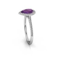 Image of Engagement ring seline per 2<br/>585 white gold<br/>Amethyst 8x6 mm
