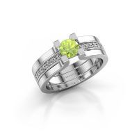 Image of Engagement ring Myrthe<br/>950 platinum<br/>Peridot 5 mm
