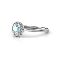 Image of Engagement ring seline rnd 1<br/>585 white gold<br/>Aquamarine 5 mm