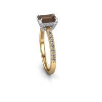 Image of Engagement ring saskia eme 1<br/>585 gold<br/>Smokey quartz 7x5 mm