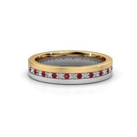 Afbeelding van Trouwring WH0203L14BPM 585 goud robijn 1.3 mm ±4x2 mm