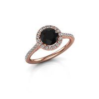 Image of Engagement ring seline rnd 2<br/>585 rose gold<br/>black diamond 1.64 crt
