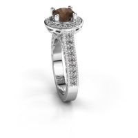 Afbeelding van Verlovingsring Joelle<br/>585 witgoud<br/>Rookkwarts 6.5 mm