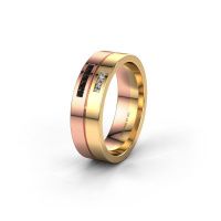 Image of Wedding ring WH0207L16AP<br/>585 rose gold ±6x1.7 mm<br/>Black diamond