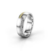 Image of Wedding ring WH0213L26AP<br/>585 white gold ±6x1.7 mm<br/>Yellow sapphire
