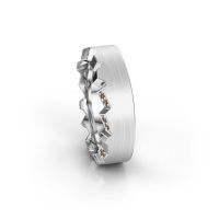 Image of Wedding ring WH2058L17EM<br/>585 white gold ±7x2.6 mm<br/>Brown diamond