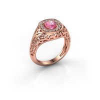Image of Men's ring quinten<br/>585 rose gold<br/>Pink sapphire 5 mm