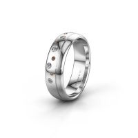 Afbeelding van Trouwring WH0317L36AP 950 platina bruine diamant ±6x1.7 mm