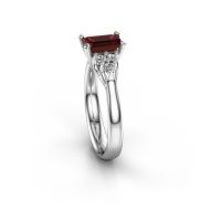 Afbeelding van Verlovingsring Monika EME<br/>950 platina<br/>Granaat 7x5 mm