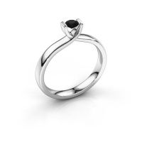 Afbeelding van Verlovingsring Noor 925 zilver zwarte diamant 0.24 crt