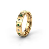 Afbeelding van Huwelijksring WH2055L15DP<br/>585 goud ±5x2.4 mm<br/>Smaragd