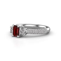 Image of Engagement Ring Marielle Eme<br/>950 platinum<br/>Garnet 6x4 mm