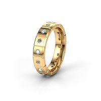 Afbeelding van Huwelijksring WH2055L15DP 585 goud aquamarijn ±5x2.4 mm