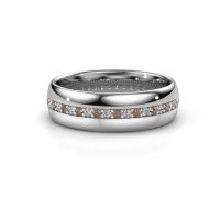 Image of Wedding ring WH0203L36AP<br/>950 platinum ±6x1.7 mm<br/>Brown diamond