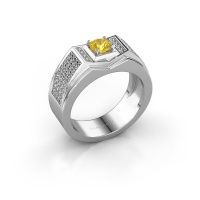 Image of Men's ring marcel<br/>950 platinum<br/>Yellow sapphire 5 mm