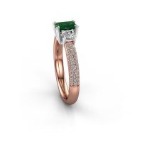 Image of Engagement Ring Marielle Eme<br/>585 rose gold<br/>Emerald 6x4 mm
