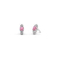 Image of Earrings Amie 925 silver pink sapphire 4 mm