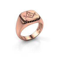 Image of Men's ring Johan<br/>585 rose gold<br/>Black diamond 0.306 crt