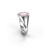Image of Pinky ring floris oval 1<br/>950 platinum<br/>Pink sapphire 1.2 mm